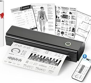 Portable Printers Wireless for Travel, N80 Wireless Thermal Printer Bluetooth Inkless Printer Support 8.5 X 11 US Letter & A4, Compatible with iOS, Android, Laptop