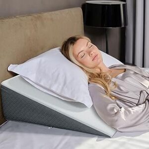 Kolbs Bed Wedge Pillow for Sleep Apnea, FSA Eligible Acid Reflux, and Back Pain Relief, with Chic Jacquard Cover - Headboard Wedges for Sleeping (Standard Width 7.5 Height)