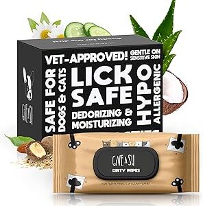 Lick-Safe Daily Pet Wipes for Dogs & Cats - Vet-Approved & Hypoallergenic - Cleans Mud, Odor & Dander - Wipes for Paws, Face & Butt - 10% to Charity - Earth-Friendly & Unscented Cleaning - Pack of 100