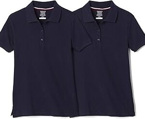 French Toast Girls' 2 Pack Short Sleeve Stretch Piqué Polo