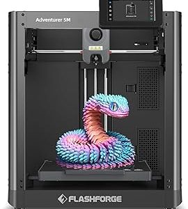 FLASHFORGE Adventurer 5M 3D Printer with Fully Auto Leveling, Max 600mm/s High Speed Printing, 280°C Direct Extruder with 3S Detachable Nozzle, CoreXY All Metal Structure, Print Size 220x220x220mm