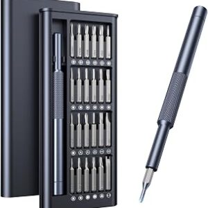 AXTH 25-in-1 Small Precision Screwdriver Set, Professional Magnetic Mini Repair Tool Kit for Phone, Computer, Watch, Laptop, Macbook, Ring Doorbell, Eyeglass, Electronic, [Bearing Steel] Screw Driver