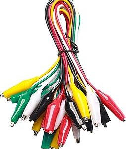 WGGE WG-026 10 Pieces and 5 Colors Test Lead Set & Alligator Clips,20.5 inches / 22 AWG Copper Wire. The Clips soldered and Stamped to The Wires. (1 Pack)
