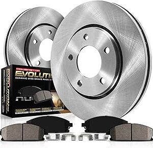 PowerStop Front Brake Kit For Acura ILX 2014-15 |Honda Accord 2003-12 |Civic 2013-21 |CR-V 2002-04 |CR-Z 2016 |Honda Element 2003-11 - Disc Rotors & Ceramic Brake Pads Replacement, KOE1043
