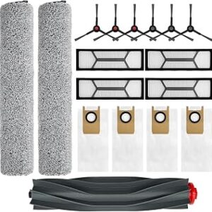 Omni S1 Pro Replacement Parts Accessories for Eufy Omni S1/S1 Pro Robot Vacuum: Main Brush X1, Side Brush X6, Washable Filter X4, Dust Bag X4, Rolling Mop X3 17-Pack