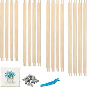 BUAEL 16 PCS Stretcher Bars for Needlework 4 Sizes Wooden with 50 Tacks and Tacks Remover Needlepoint Embroidery Frame Set Suitable As A Craft Birthday Gift， Craft Supplies (68 in)
