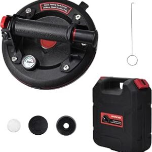 Heavy Duty Vacuum Suction Cup Lifter for Glass, Air Conditioner, Washing Machine, Refrigerator with Pressure Gauge(ZANSONG-3-black1)