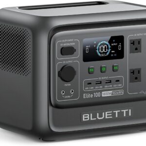 BLUETTI Elite 100 V2 Estación de Energía Portátil (2025 Nueva), Batería de Respaldo LiFePO4 de 1024Wh con 4 Tomas de CA de 1800W (3600W Pico)