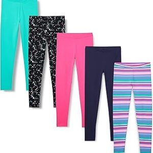 Amazon Essentials Girls and Toddlers' Cotton Stretch Leggings