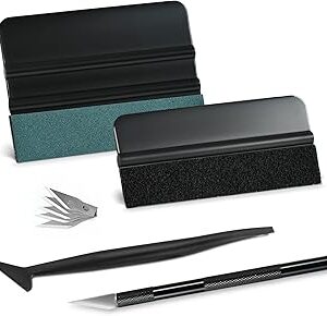 NEWISHTOOL Car Window Tint Installation Kit - Vinyl Wrap Tools With Felt Squeegee, Micro Squeegee, Razor Blade Knife