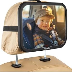 Baby Car Mirror Most Stable Backseat Mirror with Premium Matte Finish,Ultra High Definition PMMA Material, Secure and Shatterproof,Black