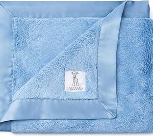 Little Giraffe Baby Blanket - Luxe Soft Blanket with Satin Trim - Baby Stroller Blanket - Newborn Baby Essentials & Baby Gifts - 29x35 - Cornflower
