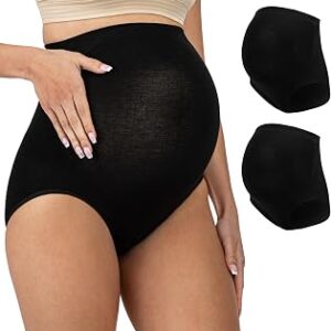 Be Relax Maternity Briefs - Pregnancy Underwear for Women - Over Bump Pregnancy Undergarment - Maternity Panties 2 Pack
