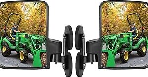 Magnetic Tractor Mirrors Compatible with Kubota B BX Mahindra John Deere Toyota, Strong Magnet Side Mirrors for Forklifts, Lawn Movers, Golf Cart, Small Dozers, Lift Trucks