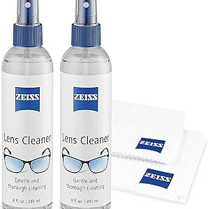 ZEISS Lens Care Pack – 2x 8oz Streak-Free Lens Spray and Microfiber Cloths for Eyeglasses and Optics