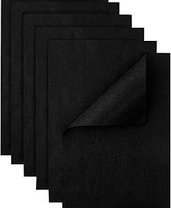 HaoFeiJH Black Felt Fabric Sheets - 6PCS Felt Squares - 8x12 1 Colors Soft Felt Squares, 1.5mm for Sewing, Patchwork, Decoration, Embroidering, Book, DIY Craft