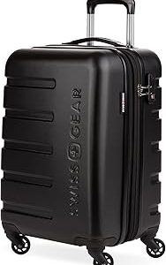 SwissGear 7366 Hardside Expandable Luggage with Spinner Wheels, Black, Carry-On 19-Inch