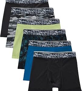 Hanes boys Performance Tween Boxer Briefs Underwear, Assorted Prints & Solids, 6-pack