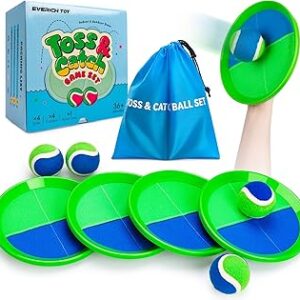 Upgraded Toss and Catch Ball Game Set, Kids Toy for Indoor Outdoor Beach Pool Yard Game, Classic Gift Easter Basket Sufferrs for Boys Girls 3 4 5 6 7 8 9 10 11 12+ Years Old