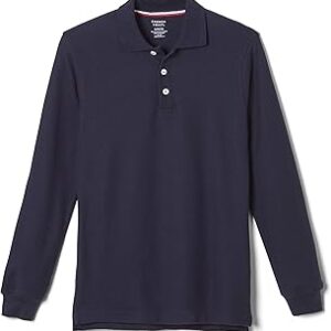 French Toast Boys Pique Polo School Uniform Shirt with Long Sleeves for Boys and Girls
