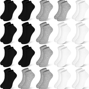 ZERULETS Kids Socks, 20 Pairs Ankle Low Cut Short Athletic Socks for Boys Girls Toddler 1-13 Years