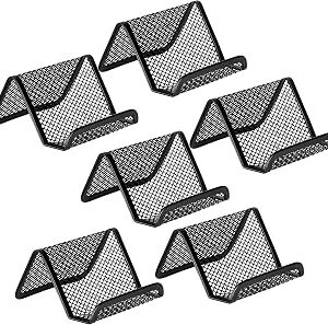 Business Card Holder for Desk, Office Desktop Business Card Display Holder, Mesh Business Card Holder, Desk Accessories for Women and Men,Black ( 6 Pack )