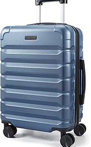 LIGHT FLIGHT Carry On Luggage 22x14x9 Airline Approved, Expandable Carry On Suitcases with Wheels, Lightweight Luggage, Durable Hard Shell 20 Inch Rolling Suit Case for Men Women Travel,Royal Blue
