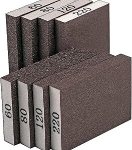 8 Pack Sanding Sponge, Sanding Blocks 60/80/120/220 Grit Assortment, Sand Paper for Wood Furniture, Sander Pads, Washable and Reusable Sandpaper for Drywall Metal Glasses Repair