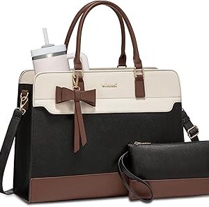 LOVEVOOK Laptop Tote Bag for Women,Leather Work Bag, Waterproof Business Teacher Bag,Large Computer Handbag Purse Briefcase,Office Gifts for Women