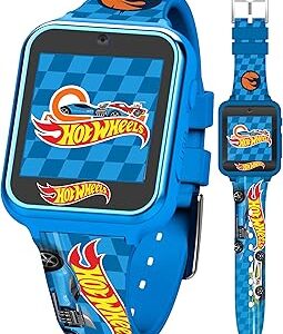 Hot Wheels Interactive Kids Smartwatch – Touchscreen Watch with Camera, Games, Voice Recorder, Step Tracker, Alarm & Timer – Racing-Inspired Design, USB Rechargeable – Fits Wrists 5.5 to 8