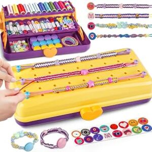 Cmiolacuna Friendship Bracelet Making Kit for Girls, 3-Layer Storage Box Arts and Crafts Bracelets Jewelry String Maker Kit Ages 8-12,Best Christmas Birthday Gift for Girls 6 7 8 9 10 11 12 Year Old