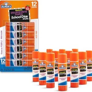 Elmer's Disappearing Purple School Glue Sticks, Washable, 6 Grams, 12 Count - Poster, Vision Board, Back to School, #1 Teacher Brand
