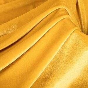Soft Stretch Velvet Fabric by The Yard - 63 Wide 95% Polyester 5% Spandex, Luxury Material for Sewing Apparel, Costume, Upholstery & DIY Crafts (Gold, 2 Yard)