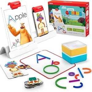 Osmo - Little Genius Starter Kit for iPad - 4 Hands-On Learning Games - Ages 3-5 - Problem Solving, Phonics & Creativity (Osmo iPad Base Included), Multicolor