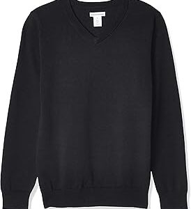 Amazon Essentials Unisex Kids and Toddlers' School Uniform Cotton V-Neck Sweater