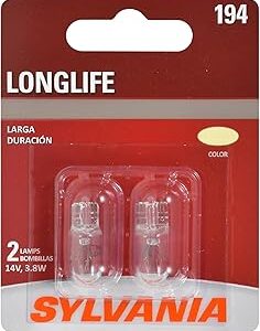 SYLVANIA - 194 Long Life Miniature - Bulb, Ideal for Interior Lighting - Trunk, Cargo and License Plate (Contains 2 Bulbs)