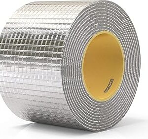 LLPT Aluminum Butyl Tape Butyl 4 Inch x 16.5 Feet Waterproof Leak Sealing Tape for Metal Roof Flashing RV Roof Patching Window Gutter Leak Repair (AB436)