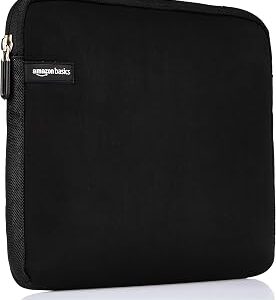 Amazon Basics 11.6 inch Laptop Sleeve, Protective Case with Zipper - Black