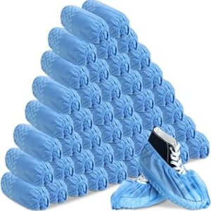 600 Packs Disposable Boot Shoe Covers Non Slip Thick Extra Booties for Shoes Covers Durable for Men Women (Blue)