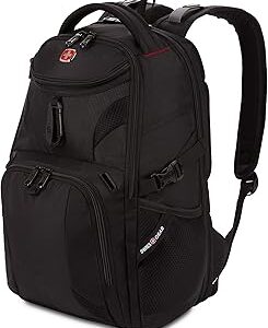 SwissGear 1900 Scansmart Mini/Slim Version, Fits Most 13 Inch Laptops and Tablets, TSA Friendly Backpack, Black