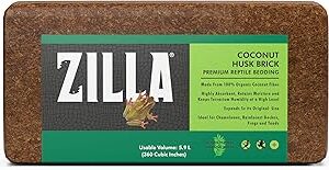 Zilla Coconut Husk Brick, Organic Bedding for Reptiles, Made with 100% Coconut Fiber, Ideal for Tropical Habitats and Egg Incubation
