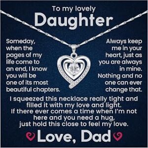 To My Daughter Necklace Gift From Father Jewelry Necklace Present From Dad In Birthday, Mother's Day Or Valentine's Day
