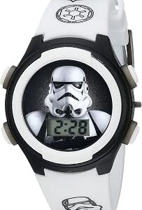 Accutime Star Wars Kids' Stormtrooper Digital Display LCD Quartz White Watch for Boys (Model: STM3488)
