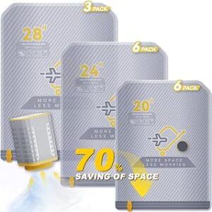 15-Pack Vacuum Bags for Travel with Wireless Rechargeable Pump, Carry-on Size Compression Packing Bags for Luggage & Suitcase, Space Saver for Clothes & Clothing, 15 Combo Travel Size, Fast 3S Vacuum