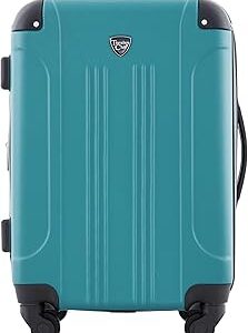 Travelers Club Chicago Hardside Expandable Spinner Luggage, Teal, 22 Carry-On