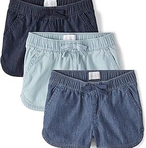 The Children's Place Girls' Denim Pull on Shorts