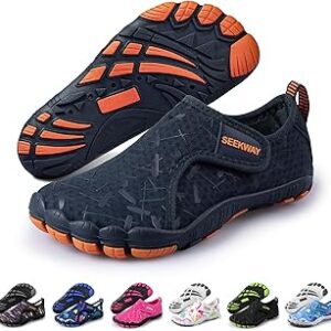 SEEKWAY Barefoot Water Shoes for Kids - Wide Toe Box and Quick-Dry Sand Shoes Toddler for Hiking Swim Beach Pool Kayak Sport Accessories, Camping Essentials Non-Slip for Boys Girls Sizes