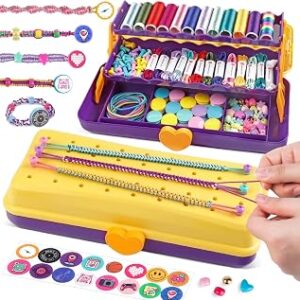 TingingYuli Friendship Bracelet Making Kit for Girls 8-12, DIY String Bracelet Maker with 3-Layer Storage Box, Arts and Crafts for Kids Ages 6-12, Easter Christmas Birthday Gift Set