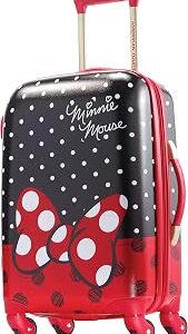 American Tourister Disney Hardside Luggage With Spinner Wheels, Minnie Mouse Red Bow, Carry-On 21-Inch