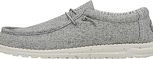 HEYDUDE Men's Wally-Blend Linen Iron Size 11 | Men's Shoes | Men Slip-on Loafers | Comfortable & Light-Weight